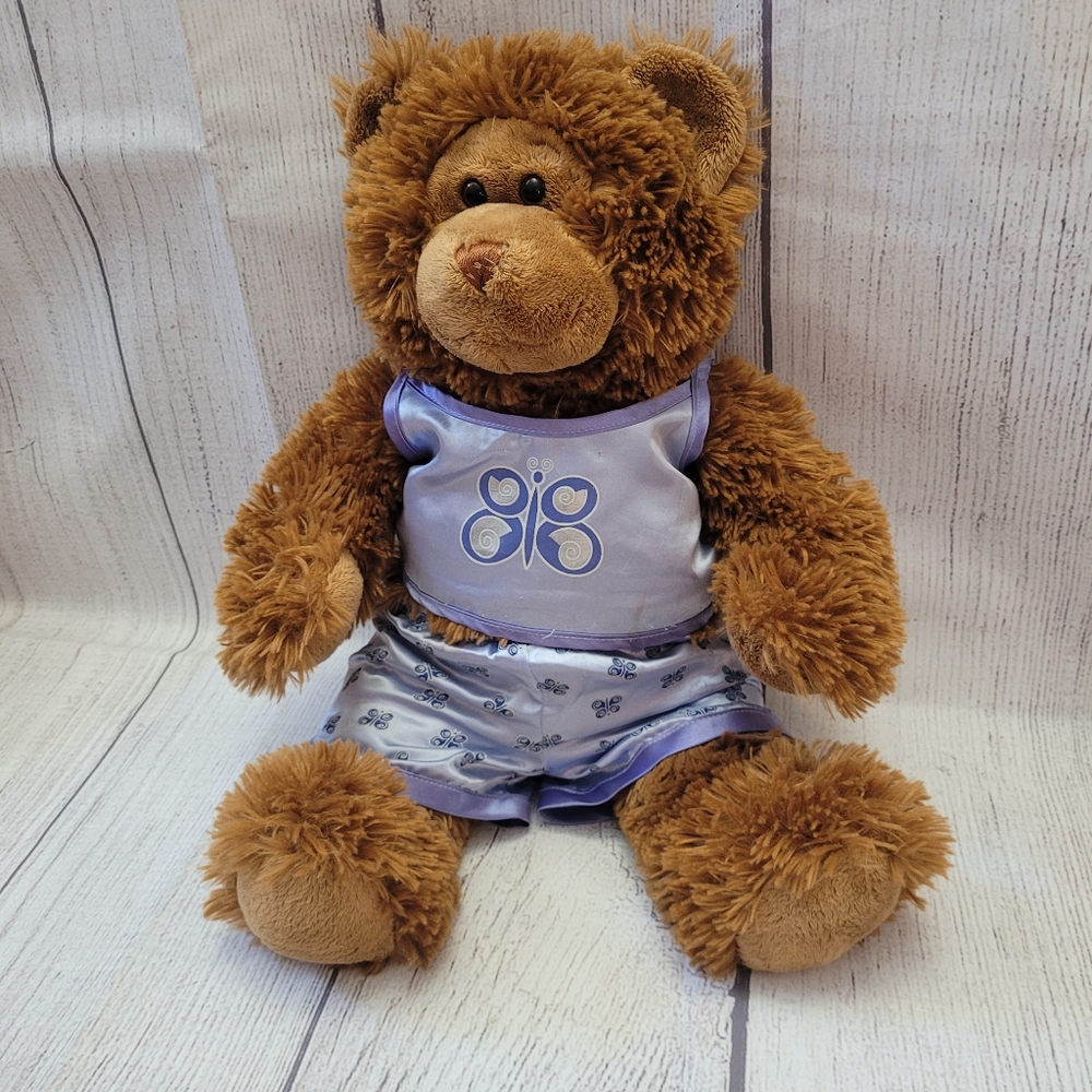 Build a Bear Workshop BABW 15" Bear Brown with Butterfly outfit Stuffed Animal